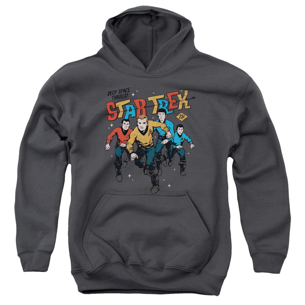 STAR TREK/DEEP SPACE THRILLS - YOUTH PULLOVER HOODIE - CHARCOAL