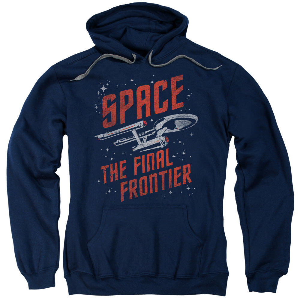 STAR TREK/SPACE TRAVEL - ADULT PULLOVER HOODIE - NAVY