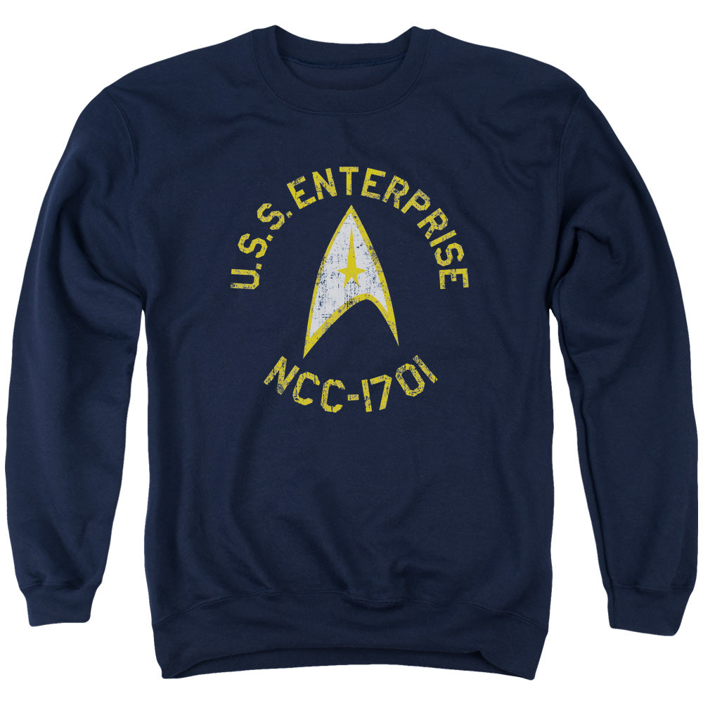 STAR TREK/COLLEGIATE - ADULT CREWNECK SWEATSHIRT - NAVY