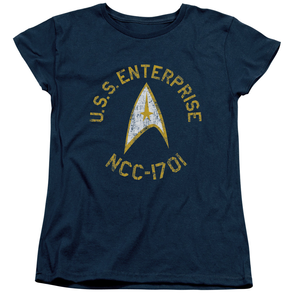 STAR TREK/COLLEGIATE - S/S WOMENS TEE - NAVY
