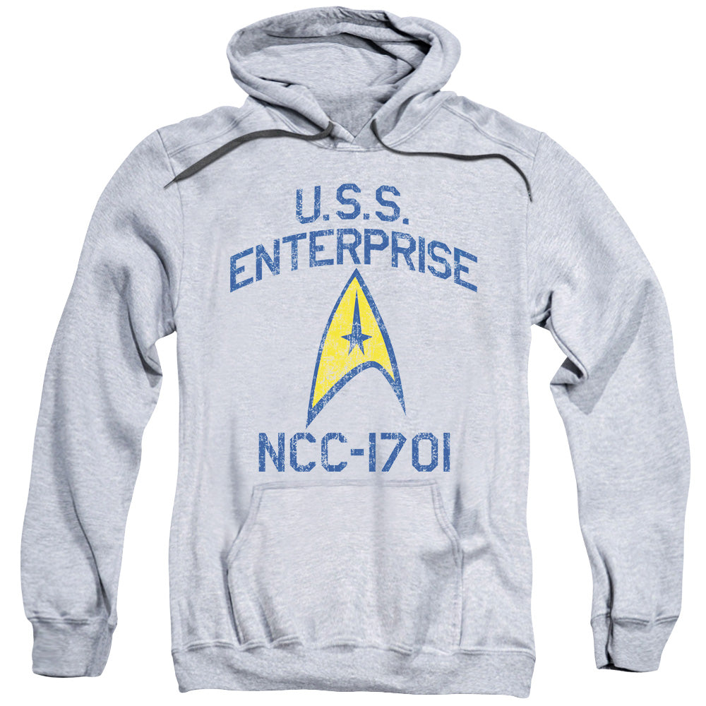 STAR TREK/COLLEGIATE ARCH - ADULT PULLOVER HOODIE - ATHLETIC HEATHER