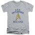 STAR TREK/COLLEGIATE ARCH - S/S ADULT V-NECK 30/1 - ATHLETIC HEATHER