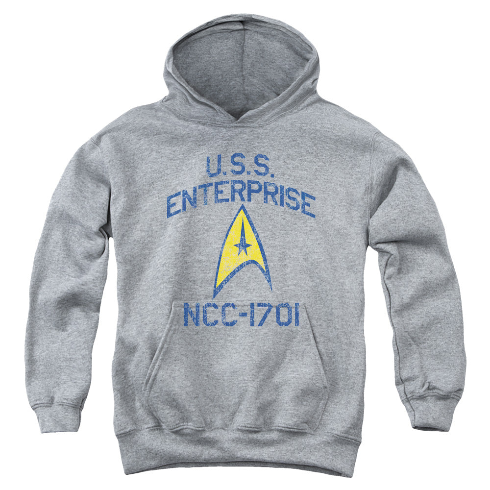 STAR TREK/COLLEGIATE ARCH - YOUTH PULLOVER HOODIE - ATHLETIC HEATHER