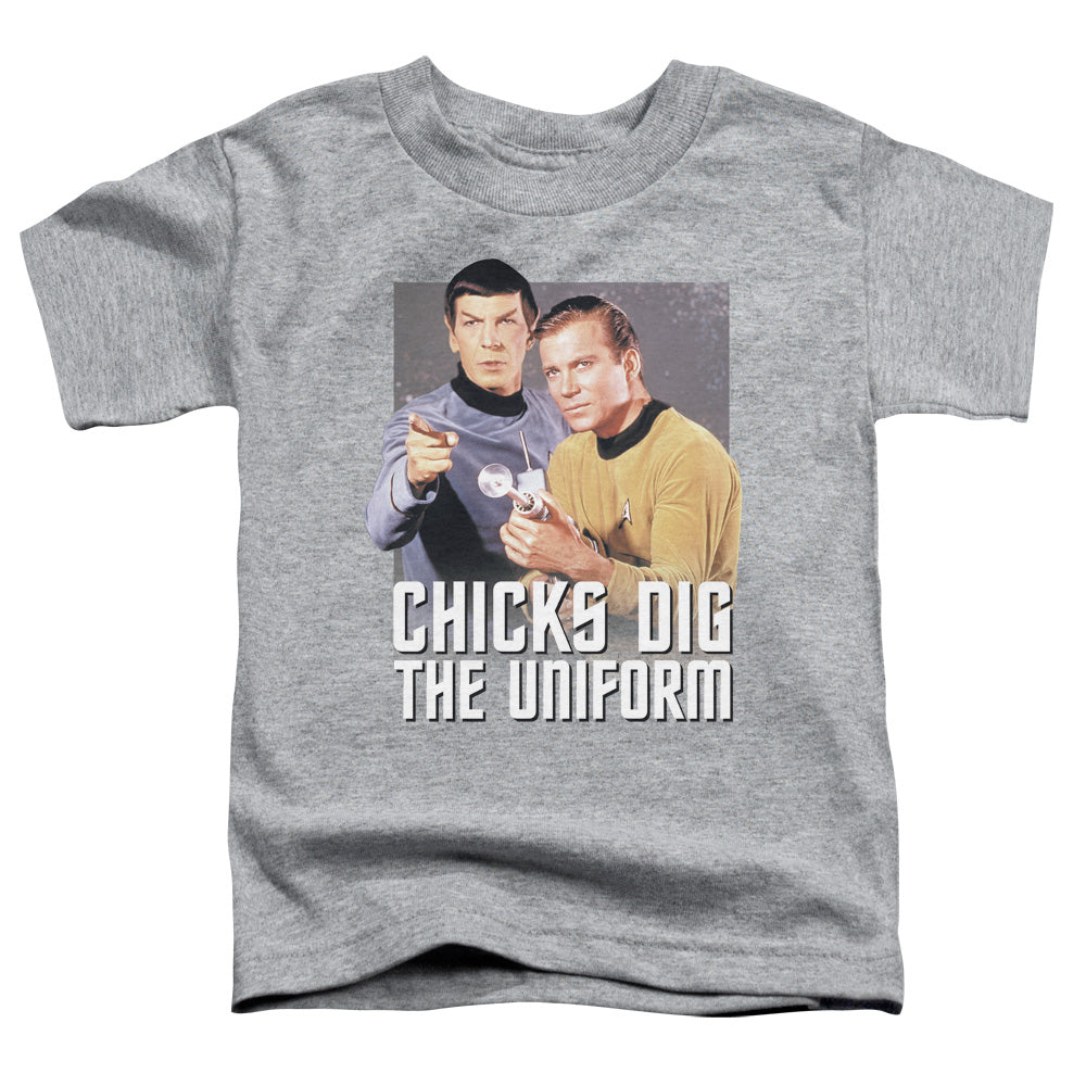 STAR TREK/CHICKS DIG - S/S TODDLER TEE - ATHLETIC HEATHER