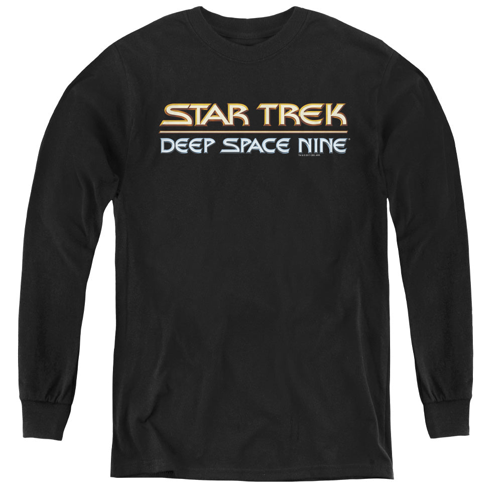 STAR TREK/DEEP SPACE NINE LOGO - YOUTH LONG SLEEVE TEE - BLACK