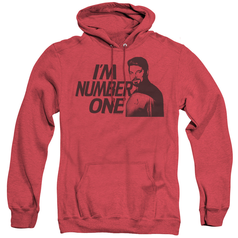 STAR TREK/IM NUMBER ONE - ADULT HEATHER HOODIE - RED