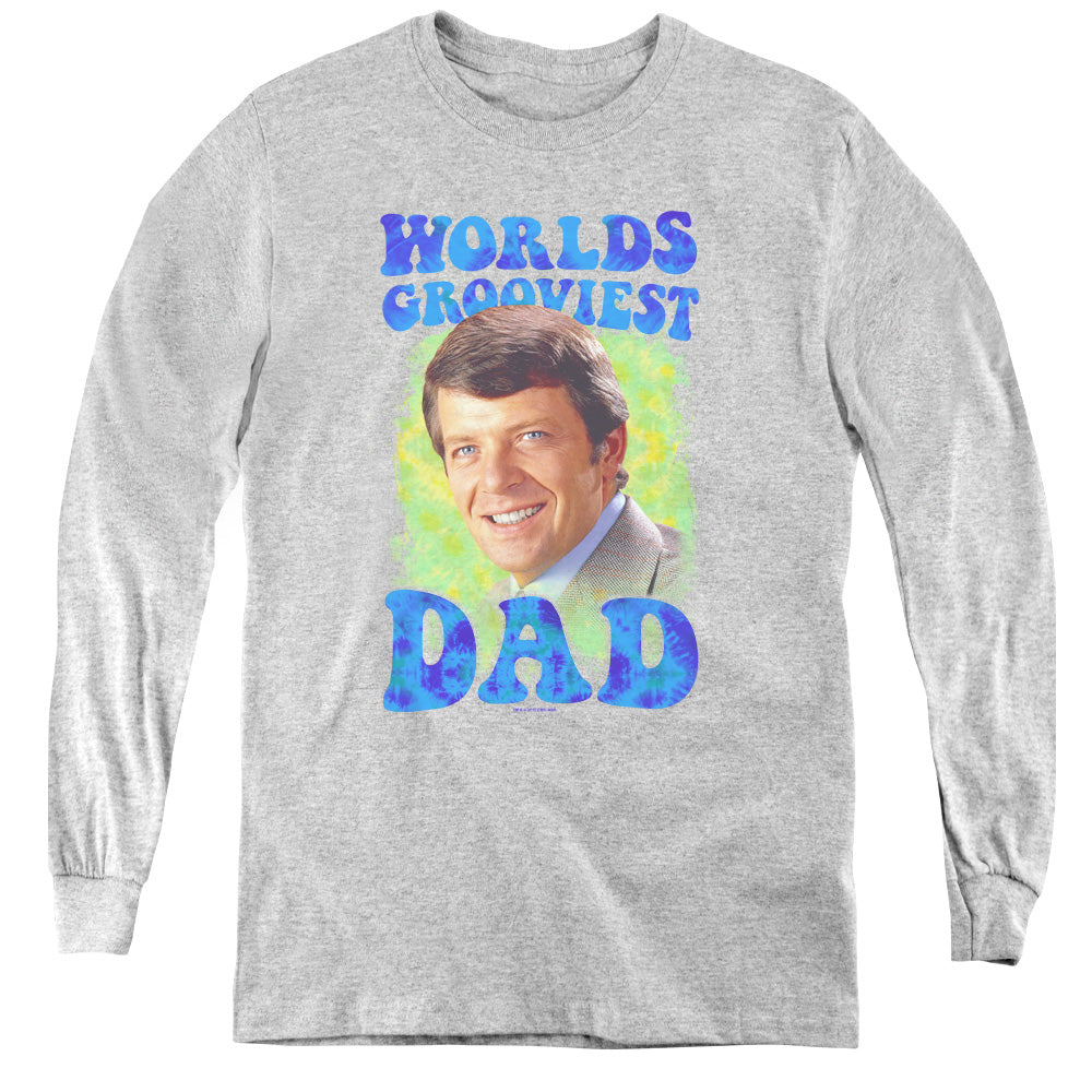 BRADY BUNCH/WORLDS GROOVIEST - YOUTH LONG SLEEVE TEE - ATHLETIC HEATHER