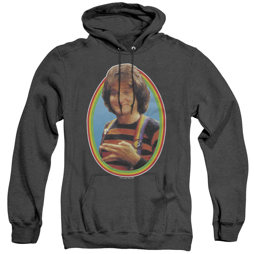 MORK & MINDY/MORK - ADULT HEATHER HOODIE - BLACK