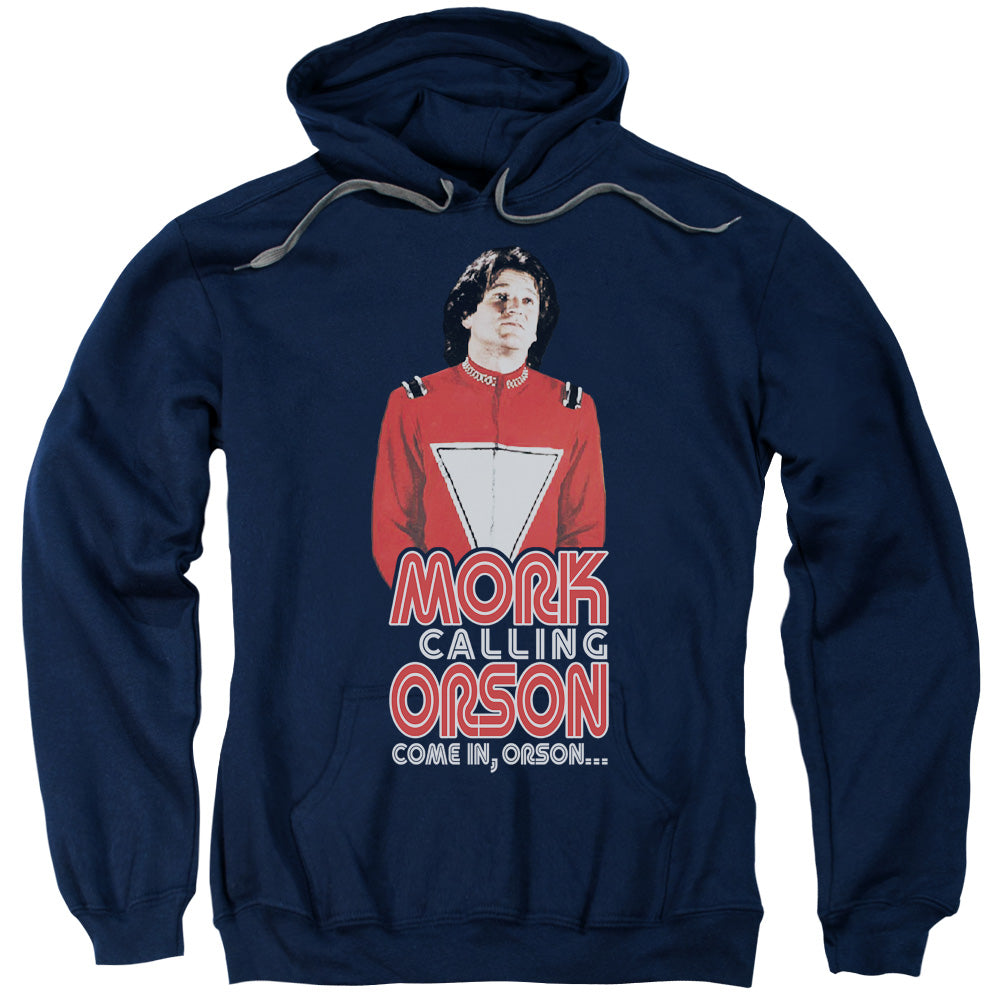 MORK & MINDY/COME IN ORSON - ADULT PULLOVER HOODIE - NAVY