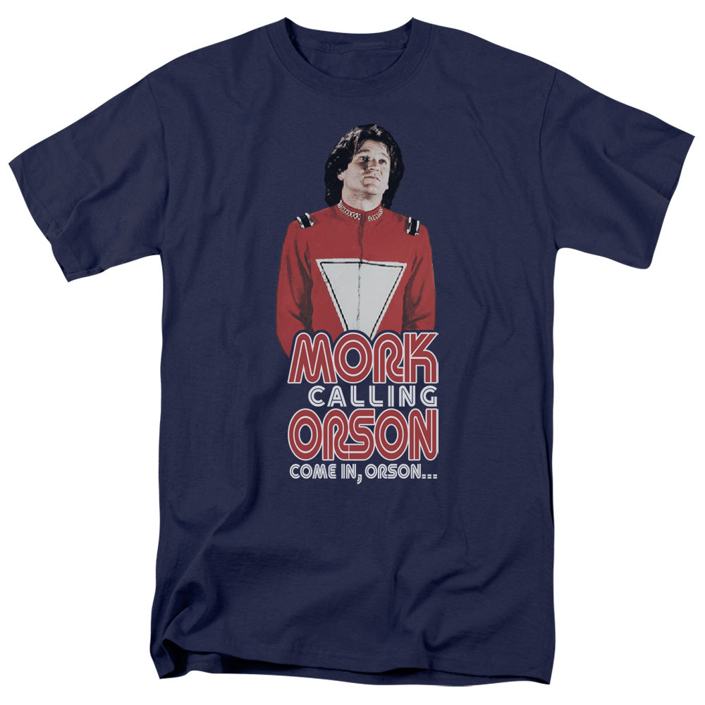 MORK & MINDY/COME IN ORSON - S/S ADULT 18/1  -  NAVY