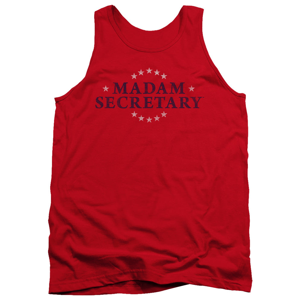 MADAM SECRETARY/DISTRESS LOGO - ADULT TANK - RED