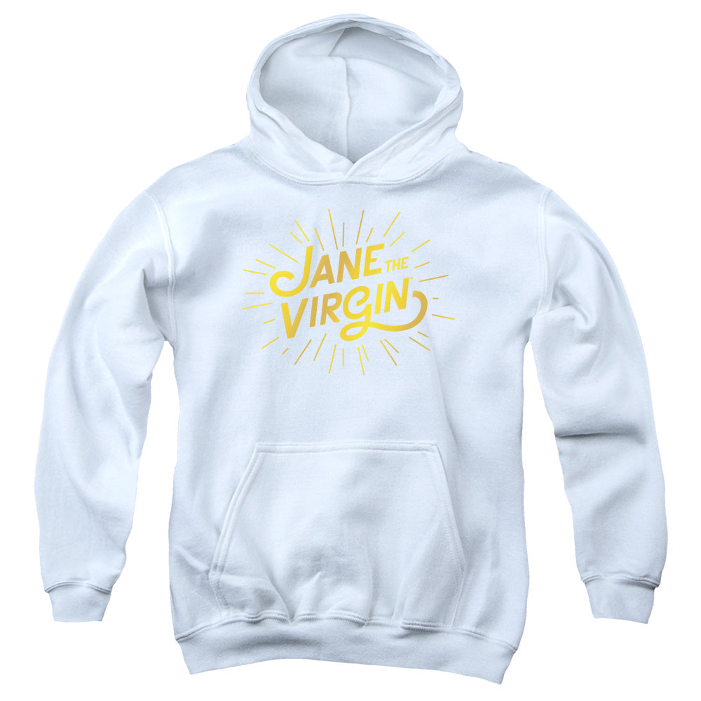 JANE THE VIRGIN/GOLDEN LOGO - YOUTH PULLOVER HOODIE - WHITE