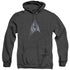 STAR TREK/GALACTIC SHIELD - ADULT HEATHER HOODIE - BLACK