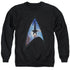 STAR TREK/GALACTIC SHIELD - ADULT CREWNECK SWEATSHIRT - BLACK