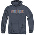 STAR TREK/MULTI COLORED LOGO - ADULT HEATHER HOODIE - NAVY