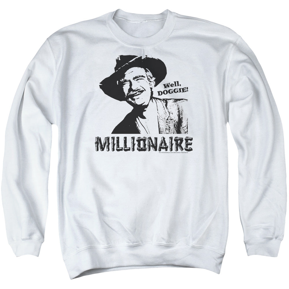 BEVERLY HILLBILLIES/MILLIONAIRE - ADULT CREWNECK SWEATSHIRT - WHITE
