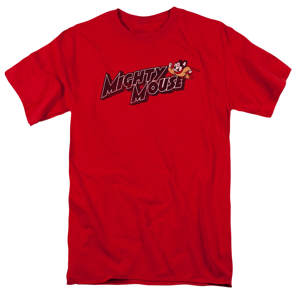 MIGHTY MOUSE/MIGHT LOGO - S/S ADULT 18/1  -  RED
