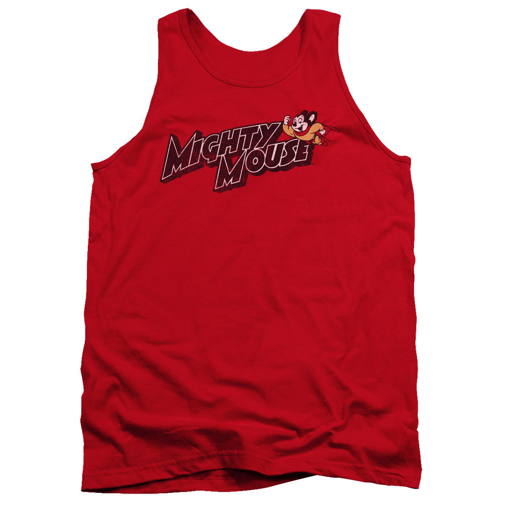 MIGHTY MOUSE/MIGHT LOGO - ADULT TANK - RED