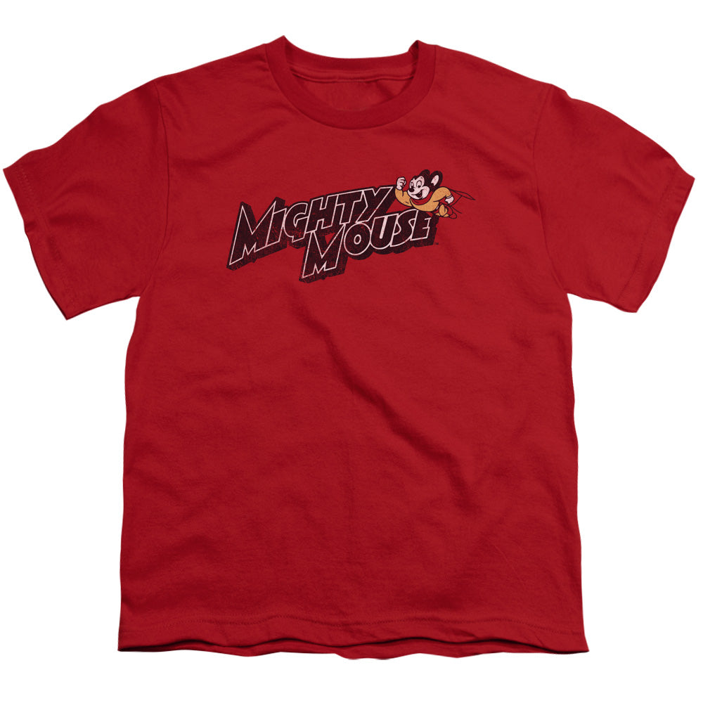 MIGHTY MOUSE/MIGHT LOGO - S/S YOUTH 18/1 - RED