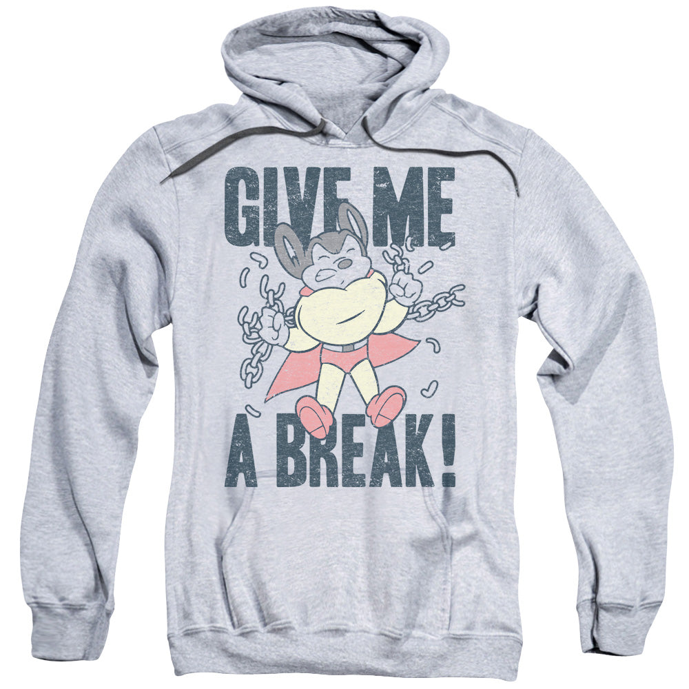 MIGHTY MOUSE/GIVE ME A BREAK - ADULT PULLOVER HOODIE - ATHLETIC HEATHER