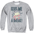 MIGHTY MOUSE/GIVE ME A BREAK - ADULT CREWNECK SWEATSHIRT - ATHLETIC HEATHER