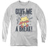 MIGHTY MOUSE/GIVE ME A BREAK - YOUTH LONG SLEEVE TEE - ATHLETIC HEATHER