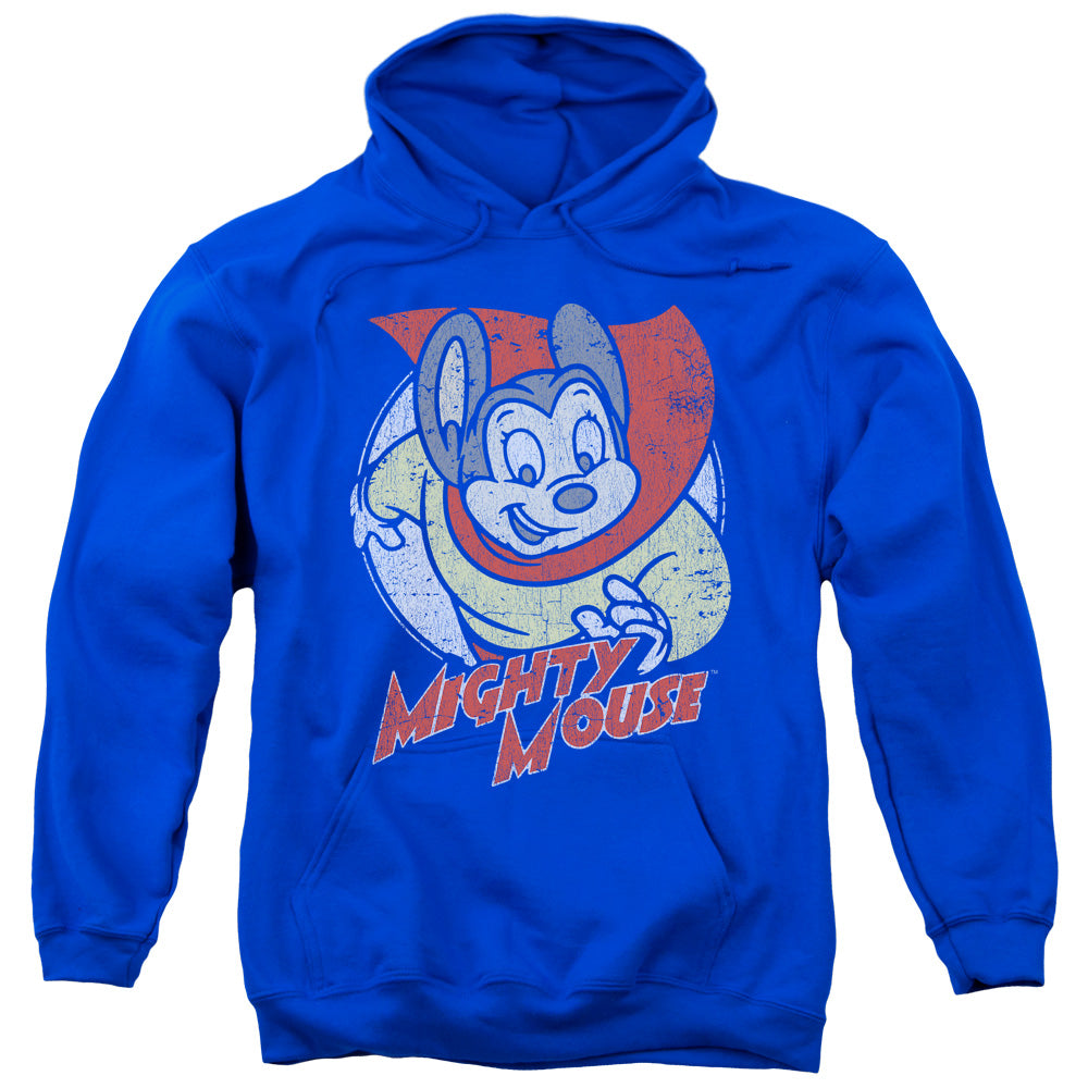 MIGHTY MOUSE/MIGHTY CIRCLE - ADULT PULLOVER HOODIE - ROYAL BLUE