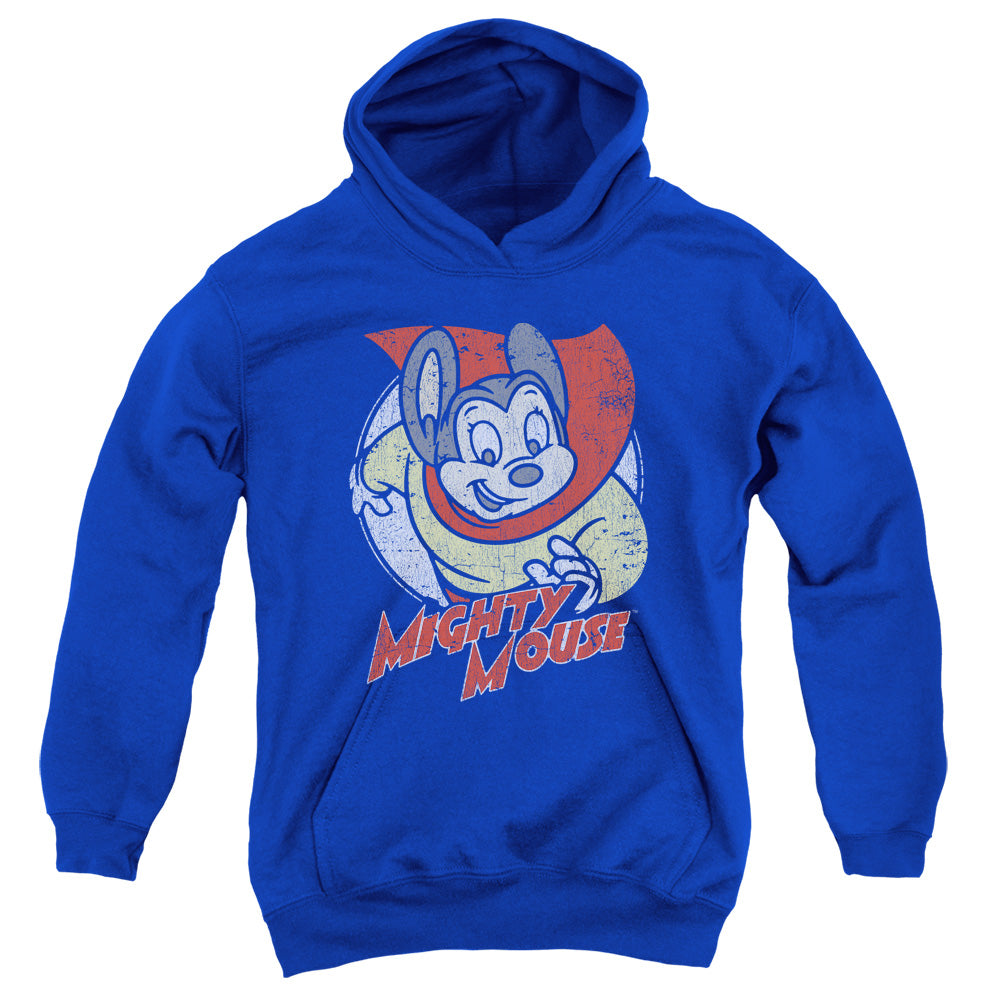 MIGHTY MOUSE/MIGHTY CIRCLE - YOUTH PULLOVER HOODIE - ROYAL BLUE