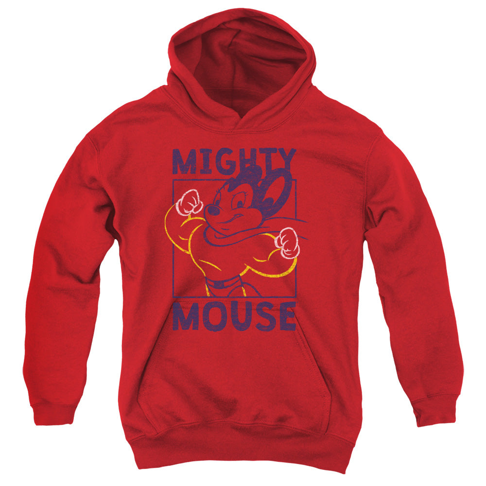 MIGHTY MOUSE/BREAK THE BOX - YOUTH PULLOVER HOODIE - RED