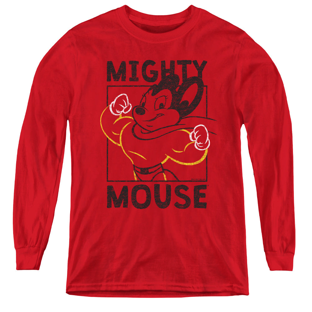 MIGHTY MOUSE/BREAK THE BOX - YOUTH LONG SLEEVE TEE - RED