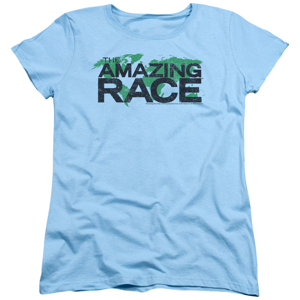 AMAZING RACE/RACE WORLD - S/S WOMENS TEE - LIGHT BLUE