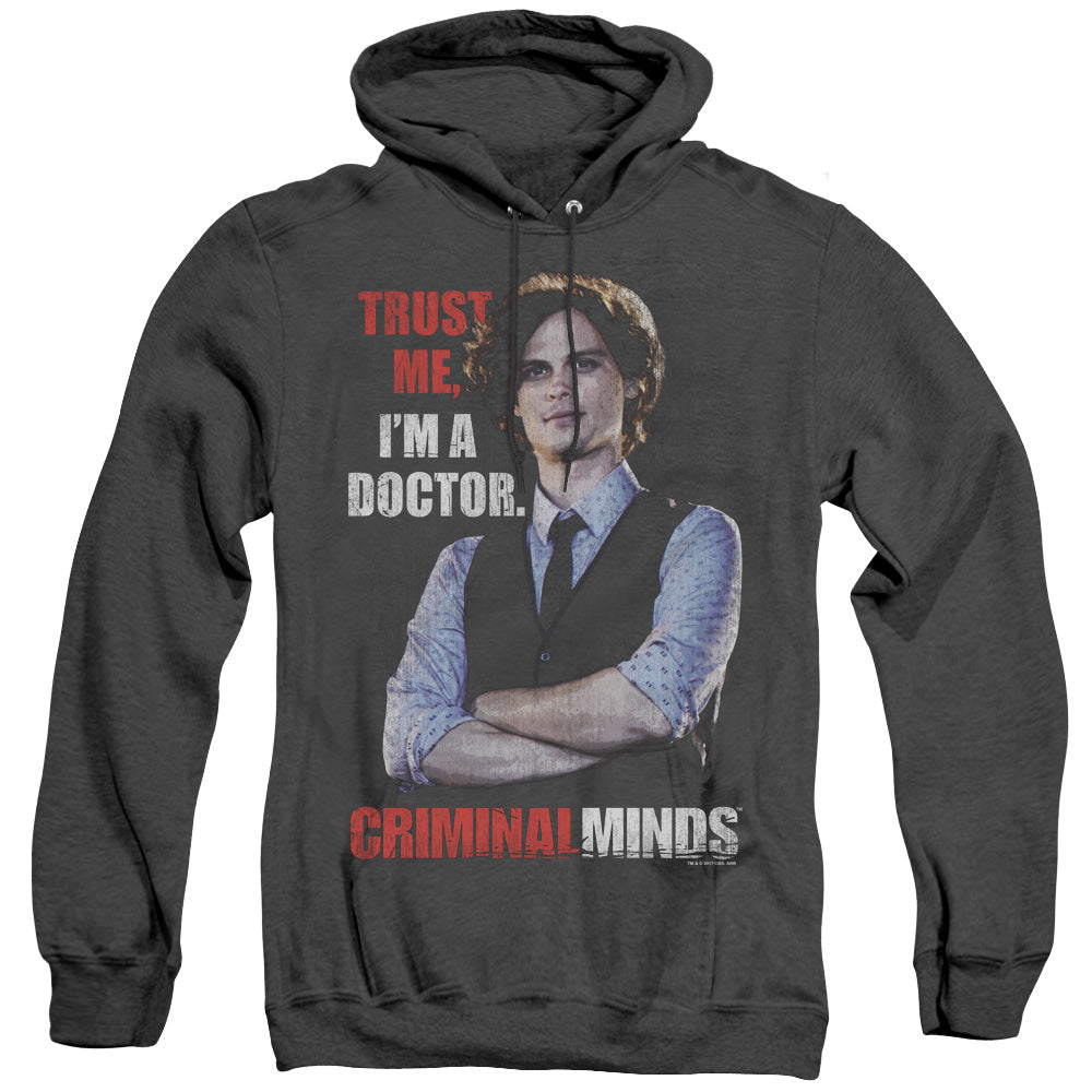 CRIMINAL MINDS/TRUST ME - ADULT HEATHER HOODIE - BLACK