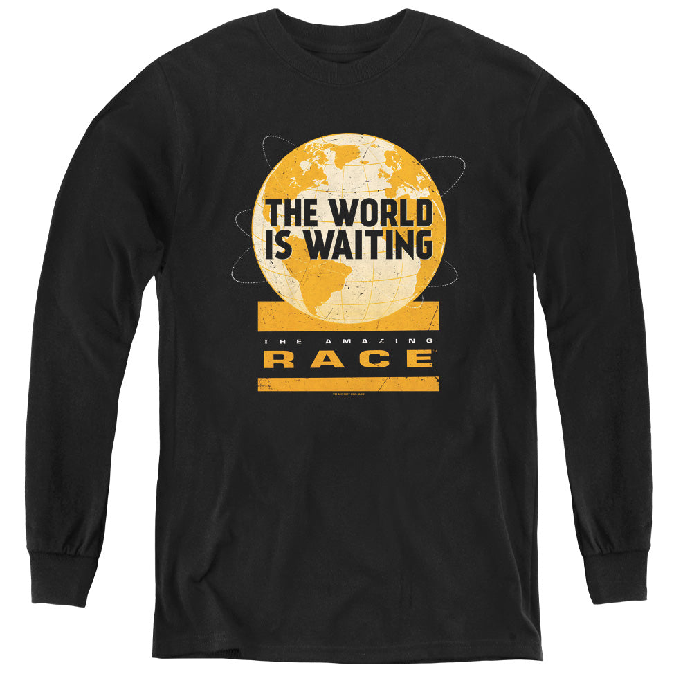 AMAZING RACE/WAITING WORLD - YOUTH LONG SLEEVE TEE - BLACK