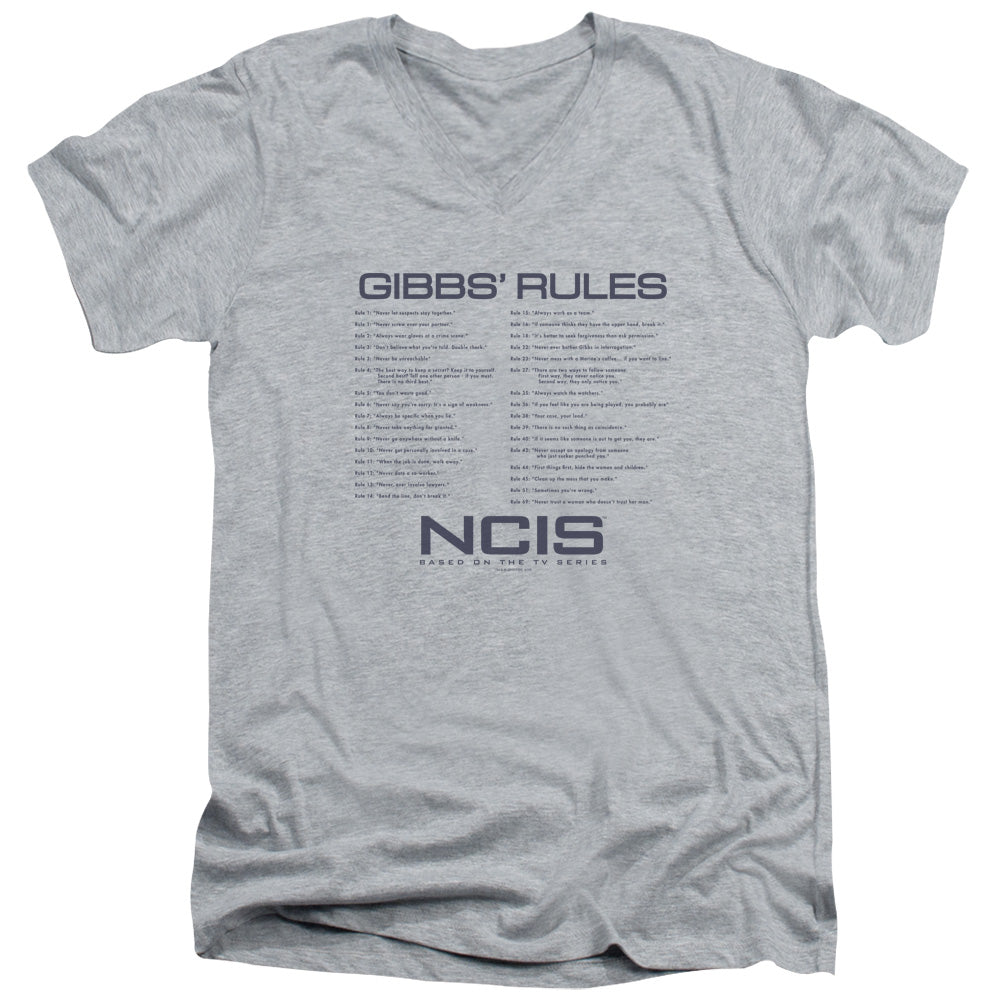 NCIS/GIBBS RULES - S/S ADULT V-NECK 30/1 - ATHLETIC HEATHER