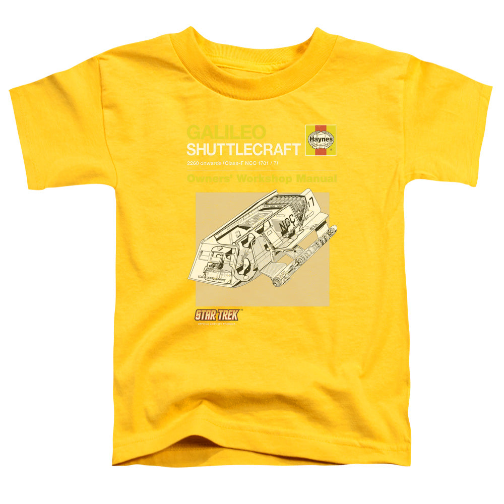 STAR TREK/SHUTTLE MANUAL - S/S TODDLER TEE - YELLOW