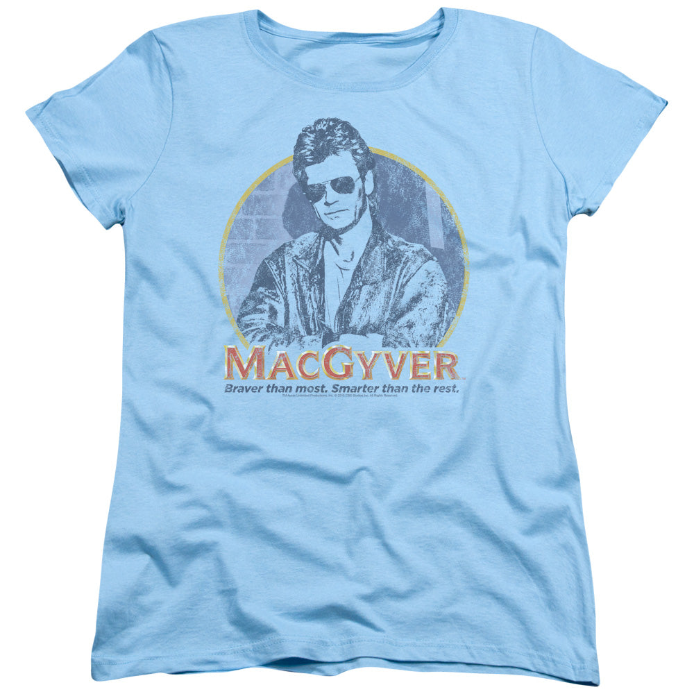 MACGYVER/TITLE - S/S WOMENS TEE - LIGHT BLUE
