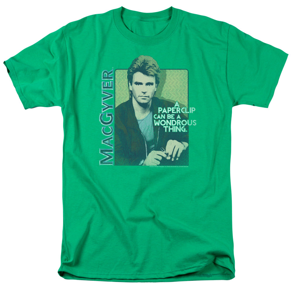 MACGYVER/WONDEROUS PAPERCLIP - S/S ADULT 18/1 - KELLY GREEN