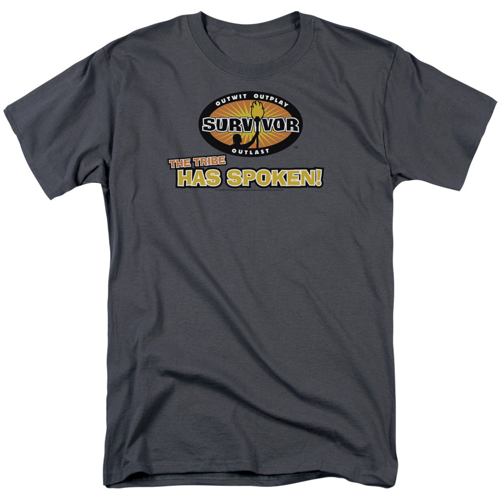 SURVIVOR/TRIBE HAS SPOKEN - S/S ADULT 18/1 - CHARCOAL