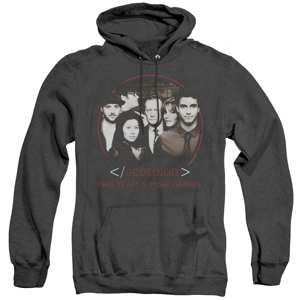 SCORPION/CAST - ADULT HEATHER HOODIE - BLACK