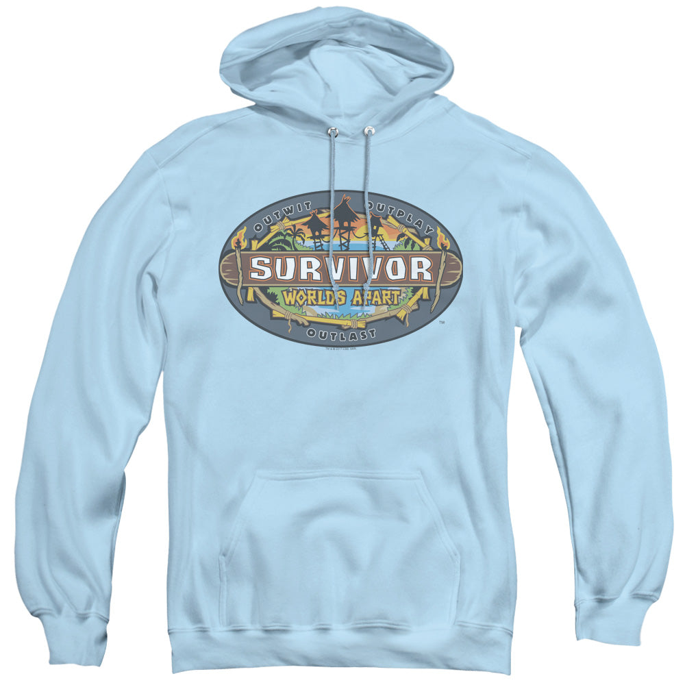 SURVIVOR/WORLDS APART LOGO - ADULT PULLOVER HOODIE - LIGHT BLUE