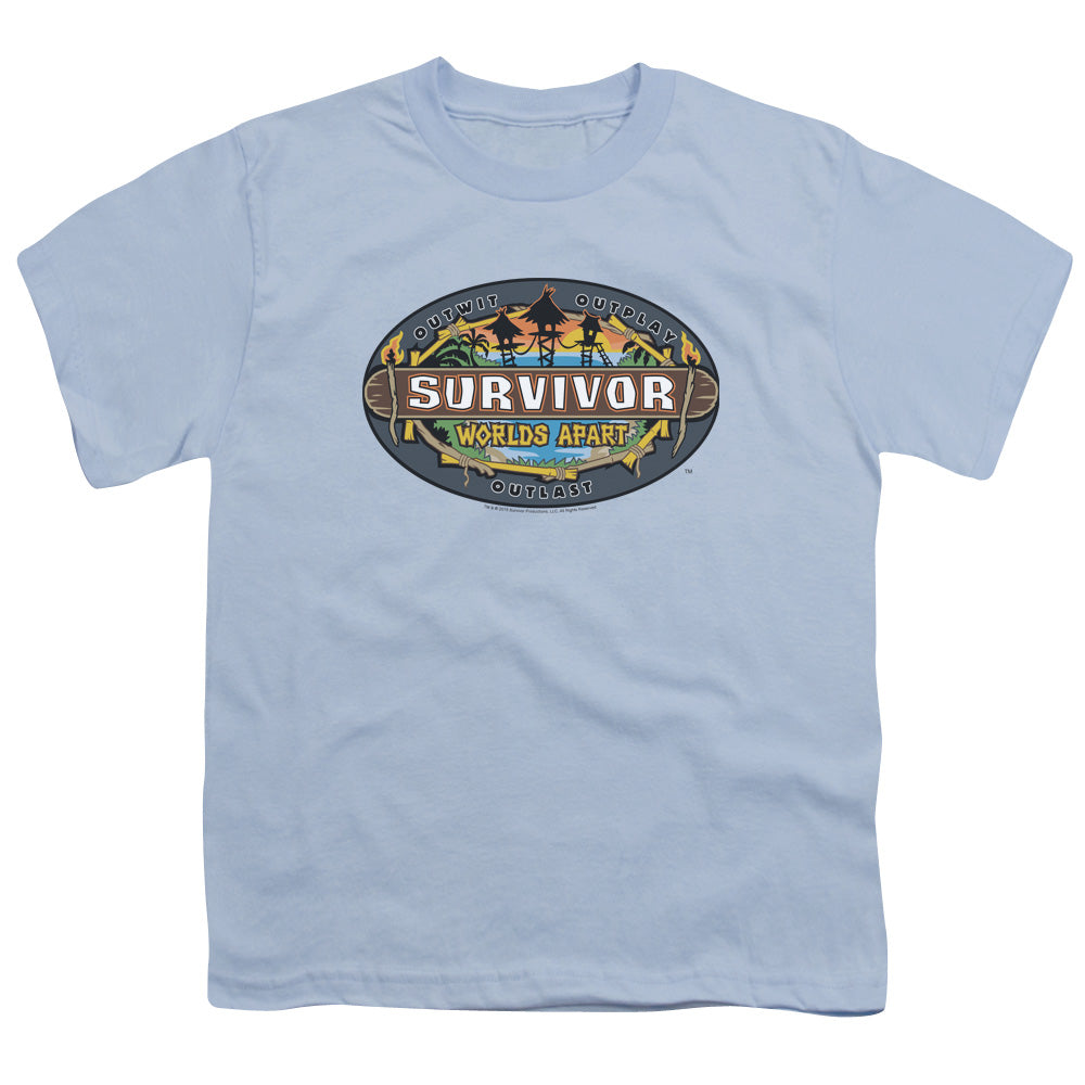 SURVIVOR/WORLDS APART LOGO - S/S YOUTH 18/1 - LIGHT BLUE