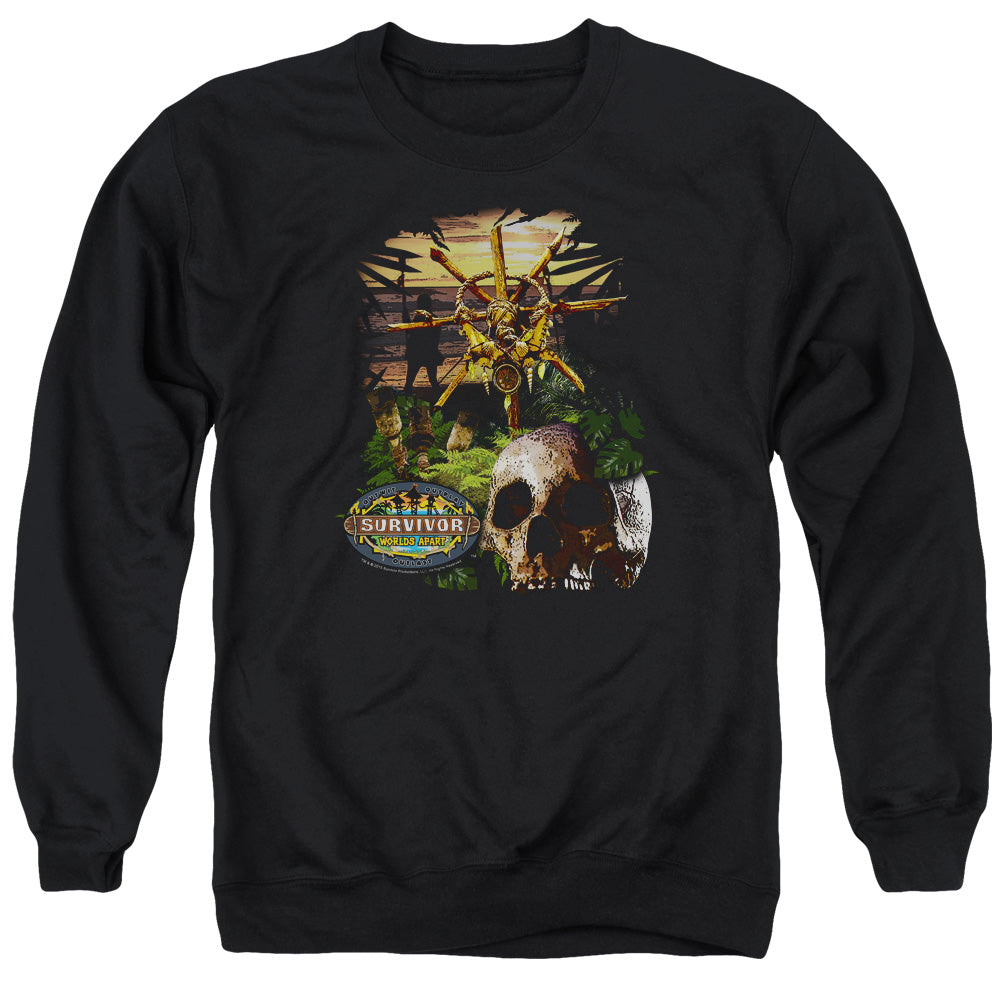 SURVIVOR/JUNGLE - ADULT CREWNECK SWEATSHIRT - BLACK