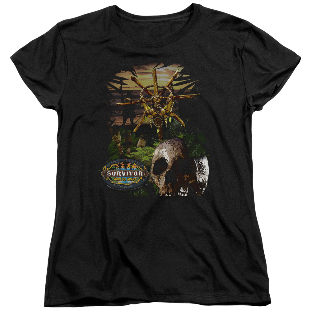 SURVIVOR/JUNGLE - S/S WOMENS TEE - BLACK