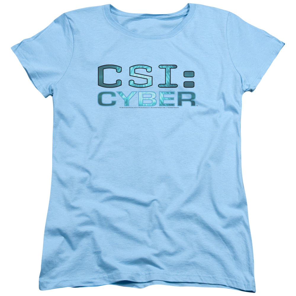 CSI: CYBER/CYBER LOGO - S/S WOMENS TEE - LIGHT BLUE