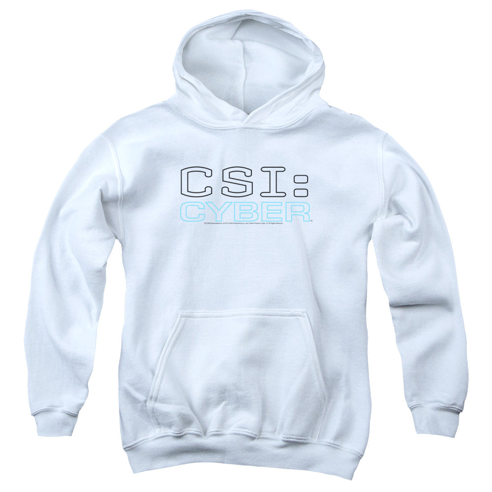 CSI: CYBER/LOGO - YOUTH PULLOVER HOODIE - WHITE