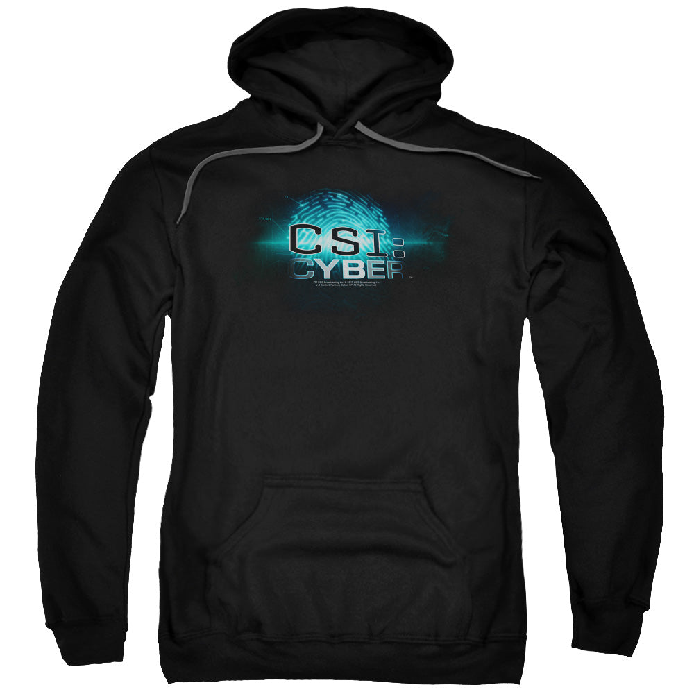 CSI: CYBER/THUMB PRINT - ADULT PULLOVER HOODIE - BLACK