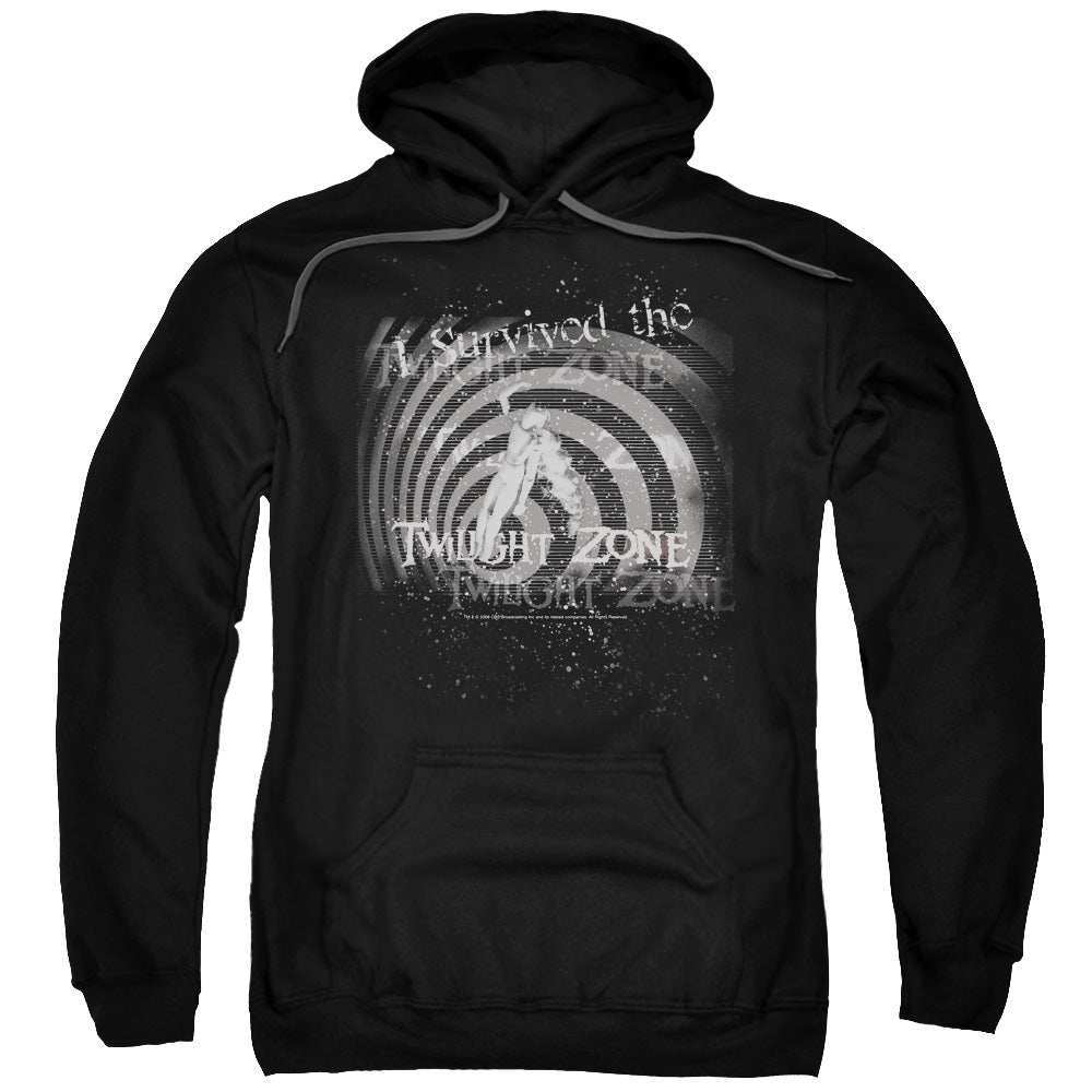 TWILIGHT ZONE/I SURVIVED - ADULT PULLOVER HOODIE - BLACK