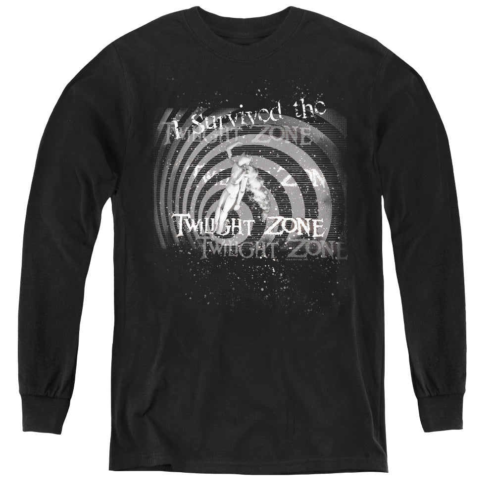 TWILIGHT ZONE/I SURVIVED THE - YOUTH LONG SLEEVE TEE - BLACK
