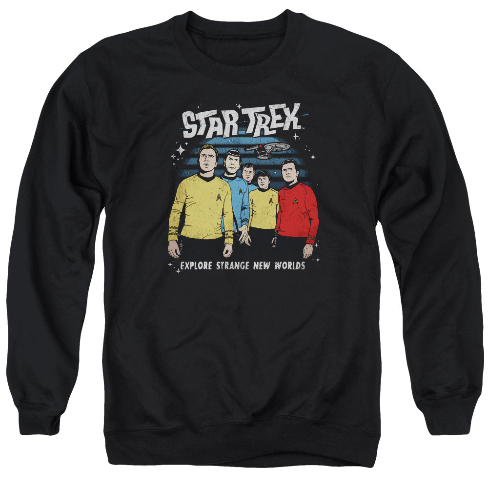 STAR TREK/STANGE NEW WORLD - ADULT CREWNECK SWEATSHIRT - BLACK
