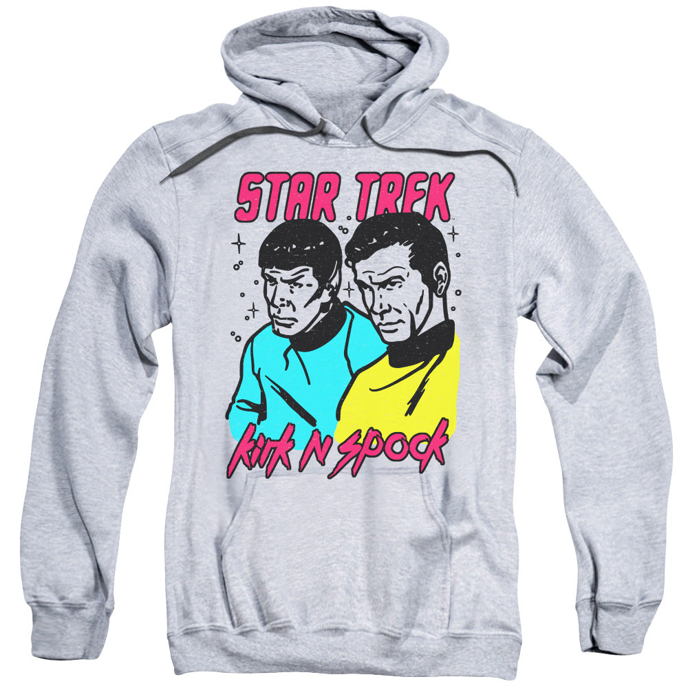 STAR TREK/KIRK N SPOCK - ADULT PULLOVER HOODIE - ATHLETIC HEATHER